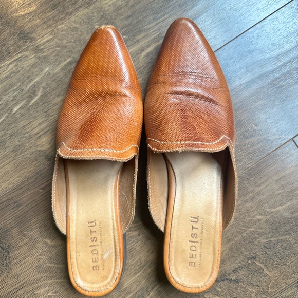 BED|STU Shoes - BED|STU Cognac Leather Slip-On Mules